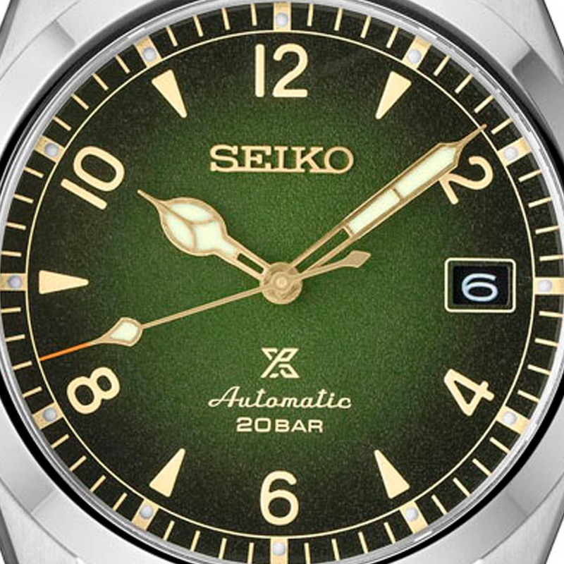 Main Image 6 of Seiko Men's Prospex "Green Dial" Alpinist Stainless Steel Bracelet Watch