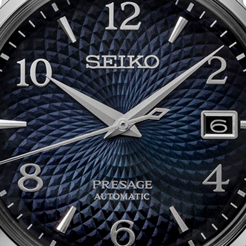 Main Image 5 of Seiko Men's Presage "Old Clock" Cocktail Blue Leather Strap Watch