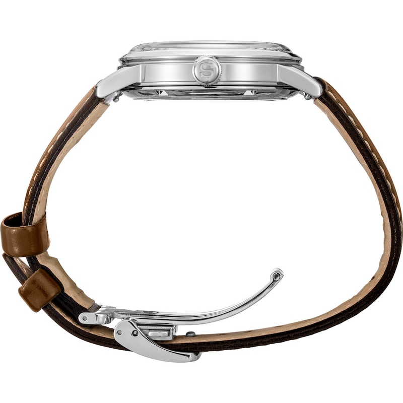Main Image 3 of Seiko Men's Presage "Mojito" Cocktail Brown Leather Strap Watch