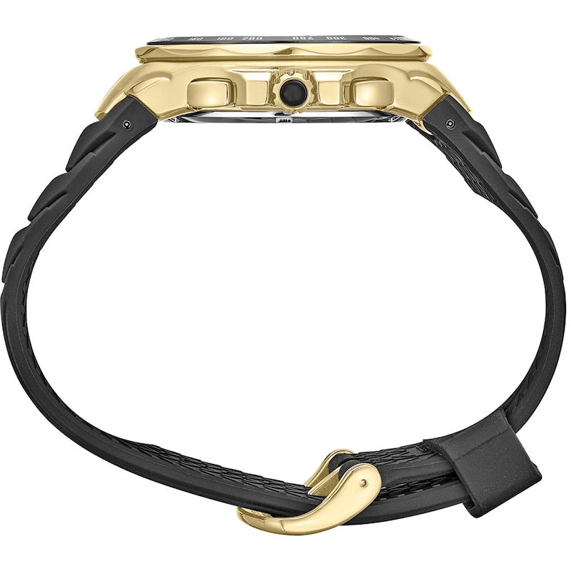 Main Image 2 of Seiko Men's Coutura Solar Chronograph Gold Feature Dial Black Silicone Strap Watch