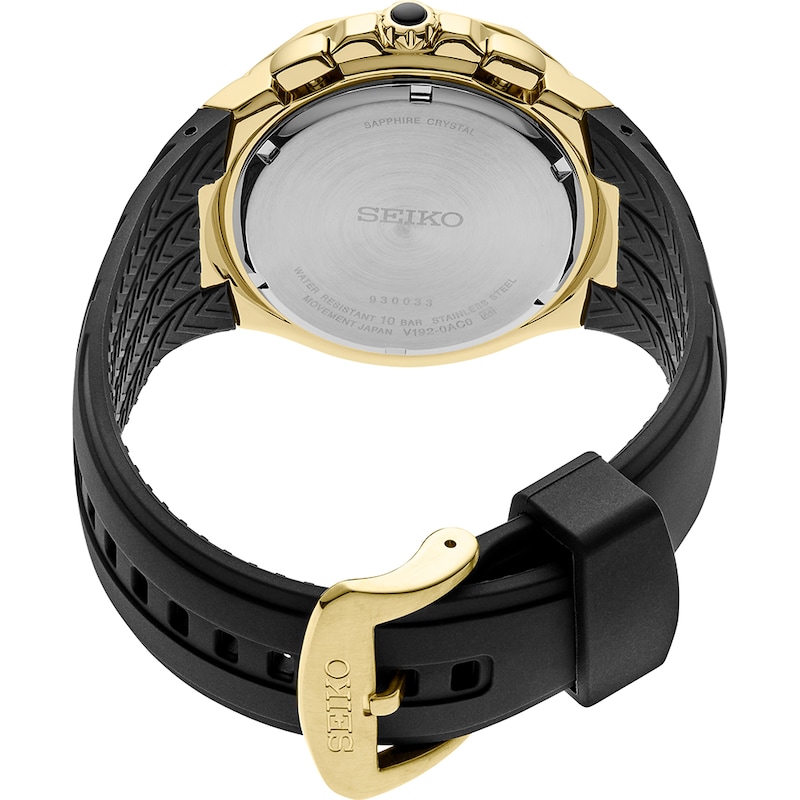 Main Image 3 of Seiko Men's Coutura Solar Chronograph Gold Feature Dial Black Silicone Strap Watch