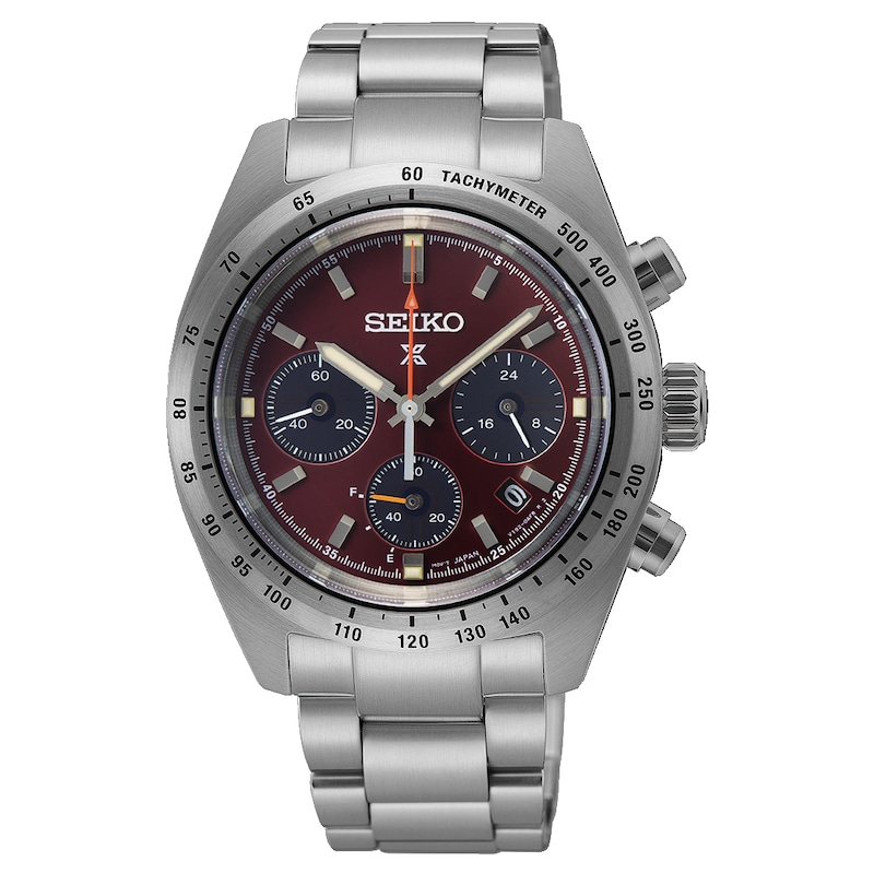 Main Image 1 of Seiko Men's Prospex Speed Timer Factory Red Dial Stainless Steel Watch