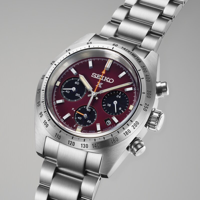 Main Image 2 of Seiko Men's Prospex Speed Timer Factory Red Dial Stainless Steel Watch