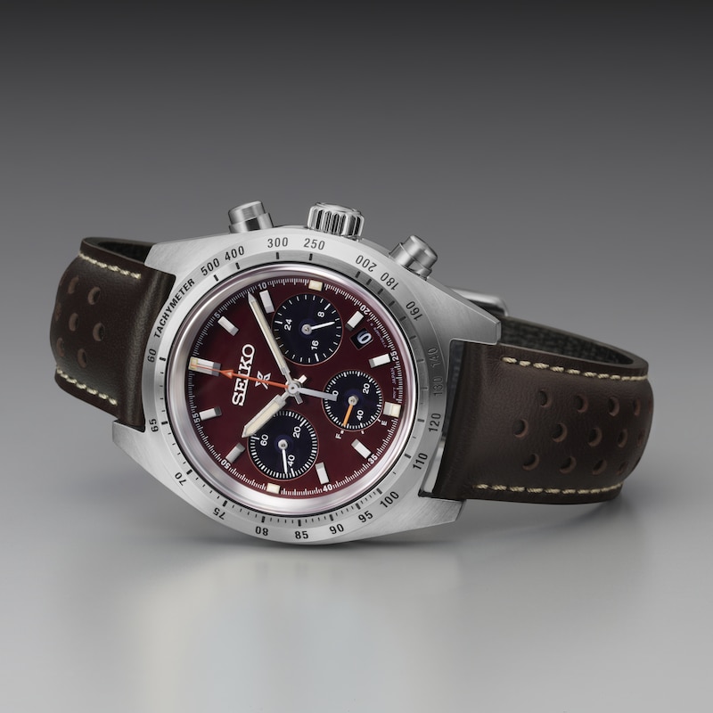 Main Image 3 of Seiko Men's Prospex Speed Timer Factory Red Dial Stainless Steel Watch