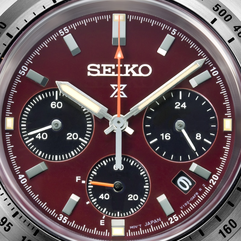 Main Image 4 of Seiko Men's Prospex Speed Timer Factory Red Dial Stainless Steel Watch