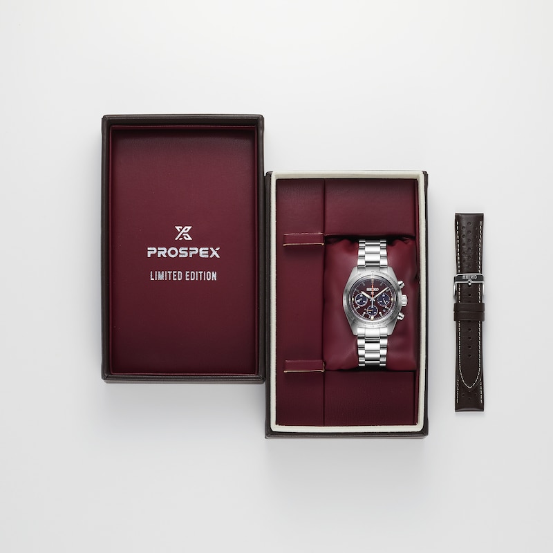 Main Image 9 of Seiko Men's Prospex Speed Timer Factory Red Dial Stainless Steel Watch