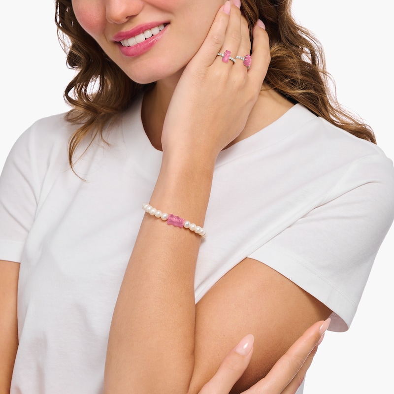Main Image 2 of Thomas Sabo x Haribo Sterling Silver Cultured Freshwater Pearl Pink Goldbear Bracelet