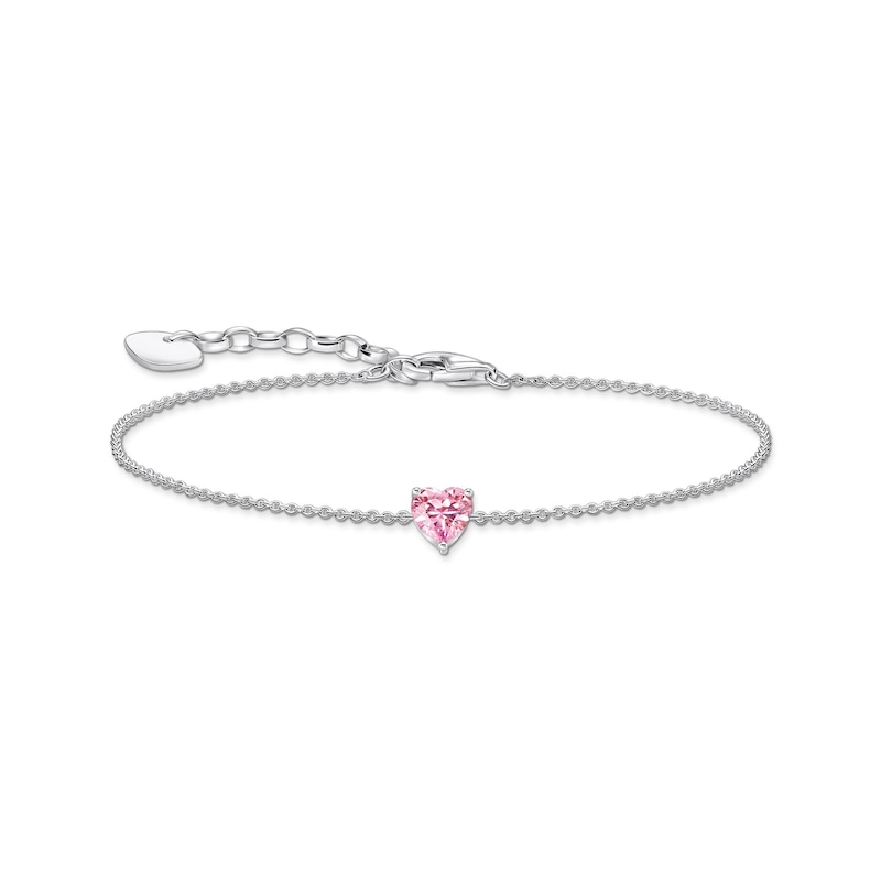 Main Image 1 of Thomas Sabo Sterling Silver Pink Heart Cubic Zirconia Bracelet