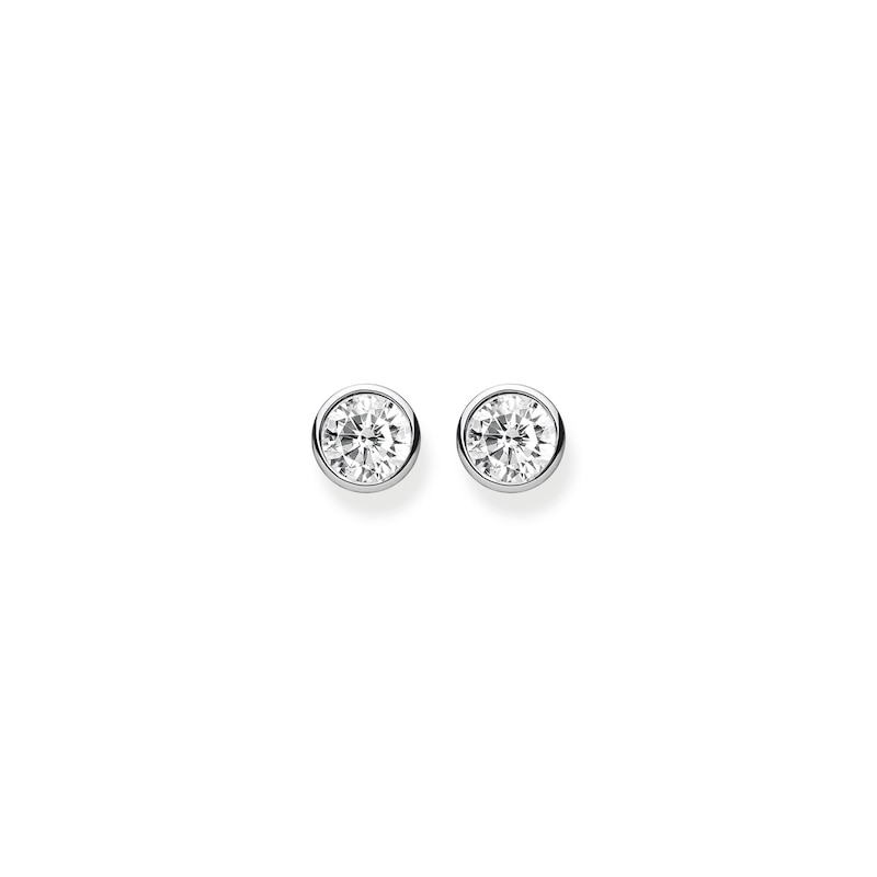 Main Image 2 of Thomas Sabo Sterling Silver Cubic Zirconia Bezel Set Stud Earrings