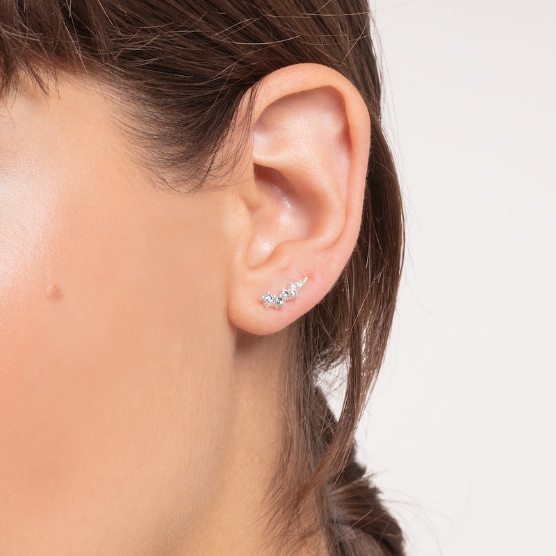 Main Image 3 of Thomas Sabo Sterling Silver Cubic Zirconia Ear Climber Stud Earrings