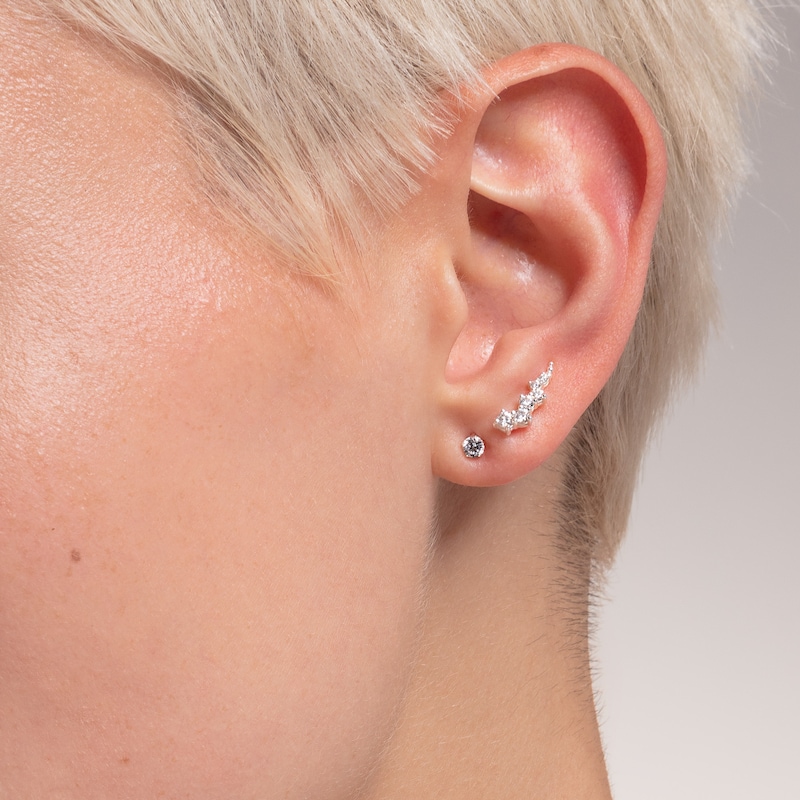 Main Image 4 of Thomas Sabo Sterling Silver Cubic Zirconia Ear Climber Stud Earrings