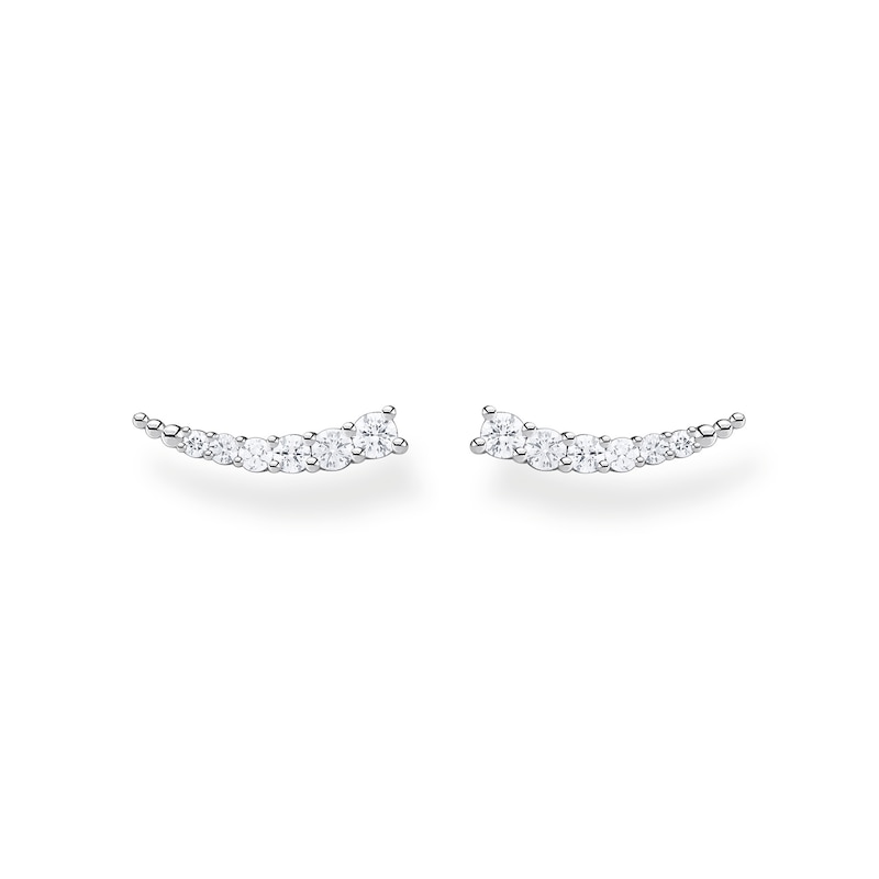 Main Image 1 of Thomas Sabo Sterling Silver Cubic Zirconia Graduated Ear Climber Stud Earrings