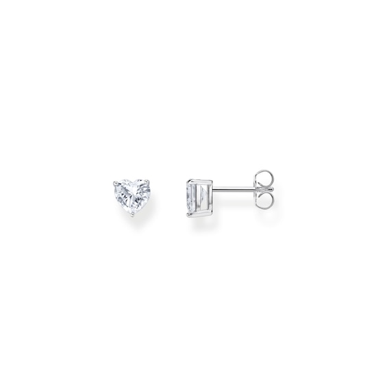 Thomas Sabo Sterling Silver Heart Cubic Zirconia Stud Earrin