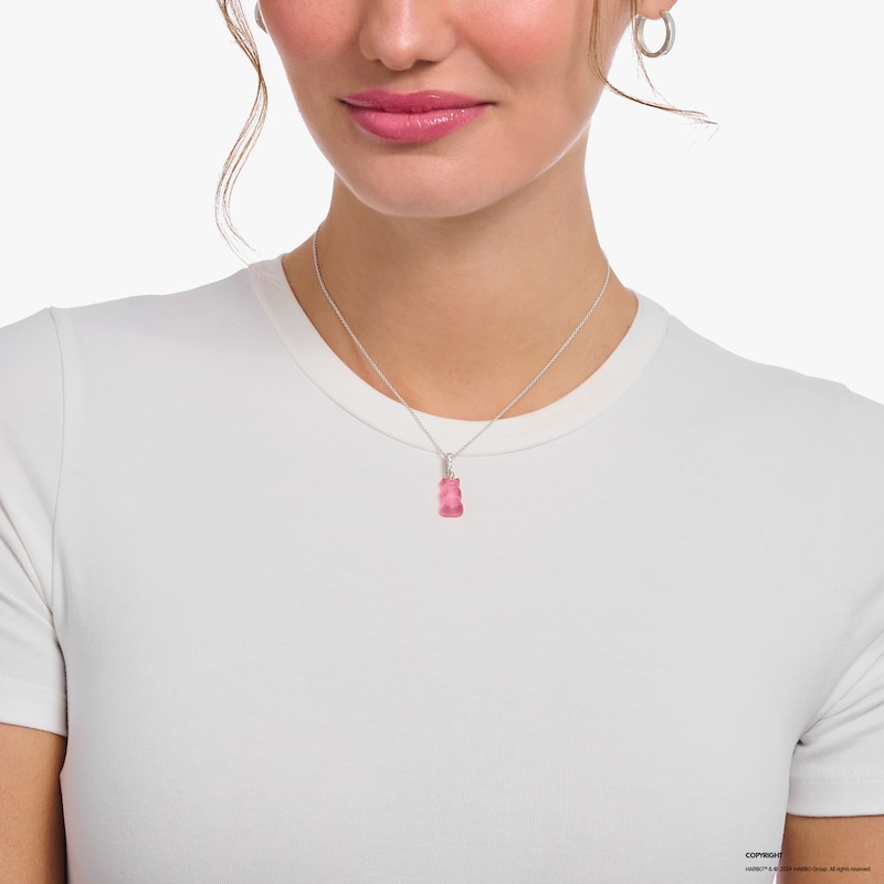 Main Image 3 of Thomas Sabo x Haribo Sterling Silver Pink Goldbear Necklace