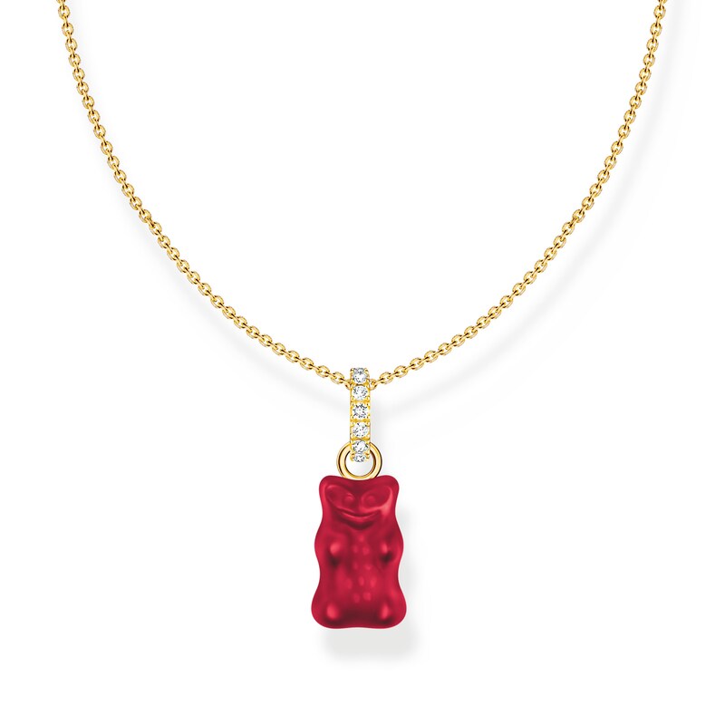 Main Image 1 of Thomas Sabo x Haribo Sterling Silver 18ct Gold Plated Red Goldbear Necklace