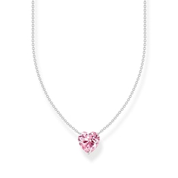 Thomas Sabo Sterling Silver Pink Heart Cubic Zirconia Pendant Necklace