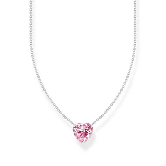 Thomas Sabo Sterling Silver Pink Heart Cubic Zirconia Pendan