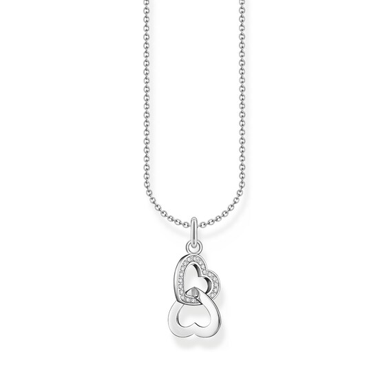 Thomas Sabo Sterling Silver Interlocking Heart Pendant Neckl
