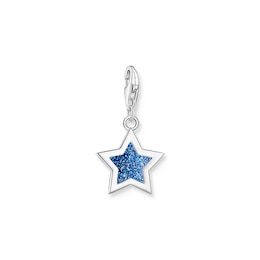 Thomas Sabo Sterling Silver Blue Sparkle Star Charm