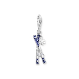 Thomas Sabo Sterling Silver Blue Ski & Snowflake Charm