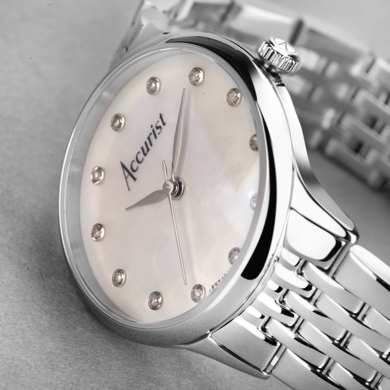 Main Image 8 of Accurist Ladies' Dress Silver Stainless Steel Bracelet Watch