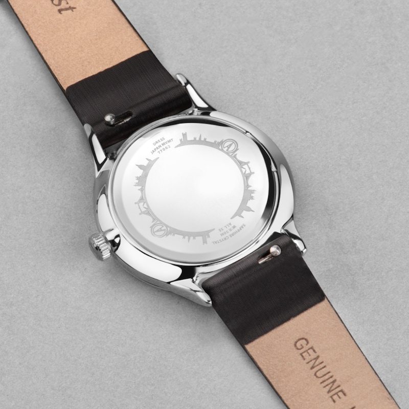 Main Image 6 of Accurist Ladies' Dress Black Leather Strap Watch