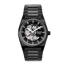 Accurist Men's Origin Skeleton Automatic Black Stainless Steel Bracelet Watch
