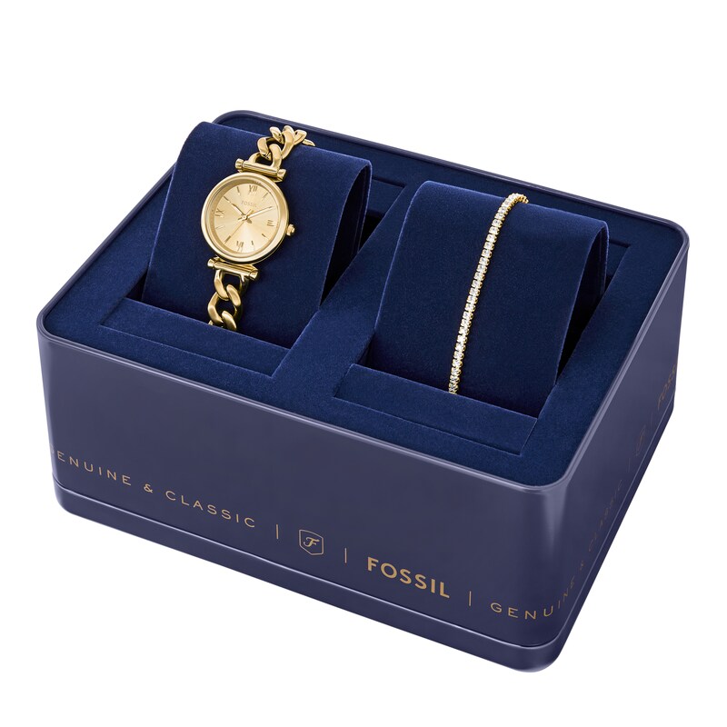 Main Image 4 of Fossil Ladies' Chain Style Gold Tone Bracelet & Watch Set