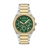 Thumbnail Image 1 of Armani Exchange Sync Men's Green Chronograph Dial Two Tone Stainless Steel Watch