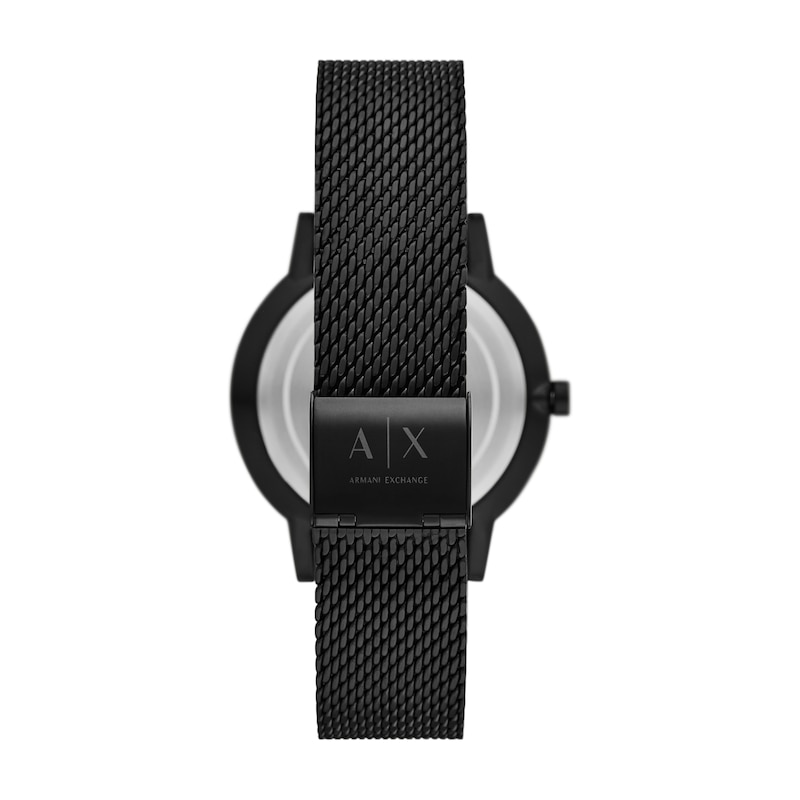 Main Image 3 of Armani Exchange Men's Black Tone Chain Necklace & Mesh Strap Watch Set