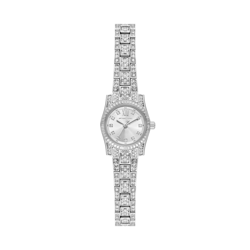Main Image 1 of Michael Kors Lexington Ladies' Silver Tone Sunray Dial Stone Set Bracelet Watch