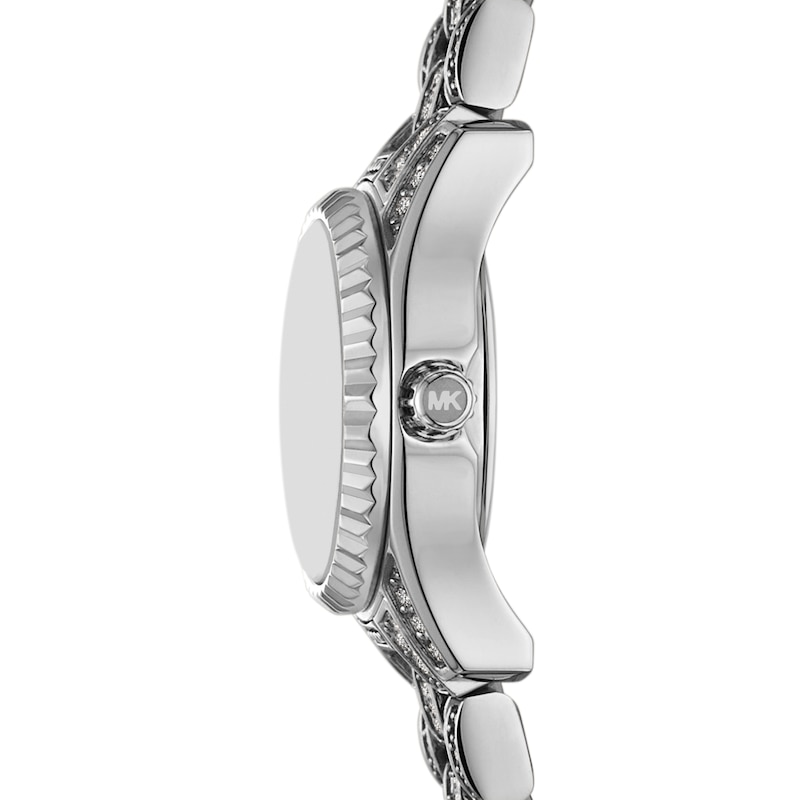 Main Image 2 of Michael Kors Lexington Ladies' Silver Tone Sunray Dial Stone Set Bracelet Watch