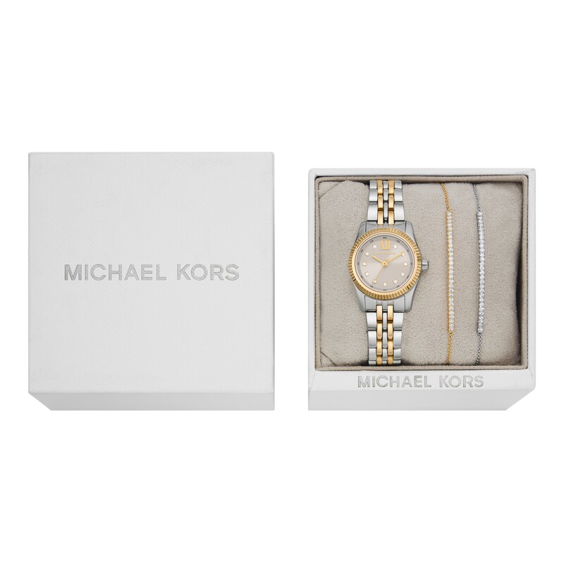 Main Image 4 of Michael Kors Lexington Ladies' Oyster Sunray Dial Gold Tone Watch & Bracelet Set