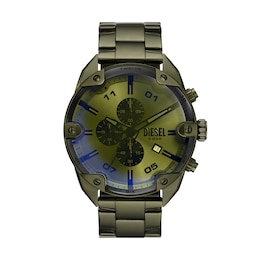 Diesel Spiked Men's Green Iridescent Dial Green Stainless Steel Bracelet Watch