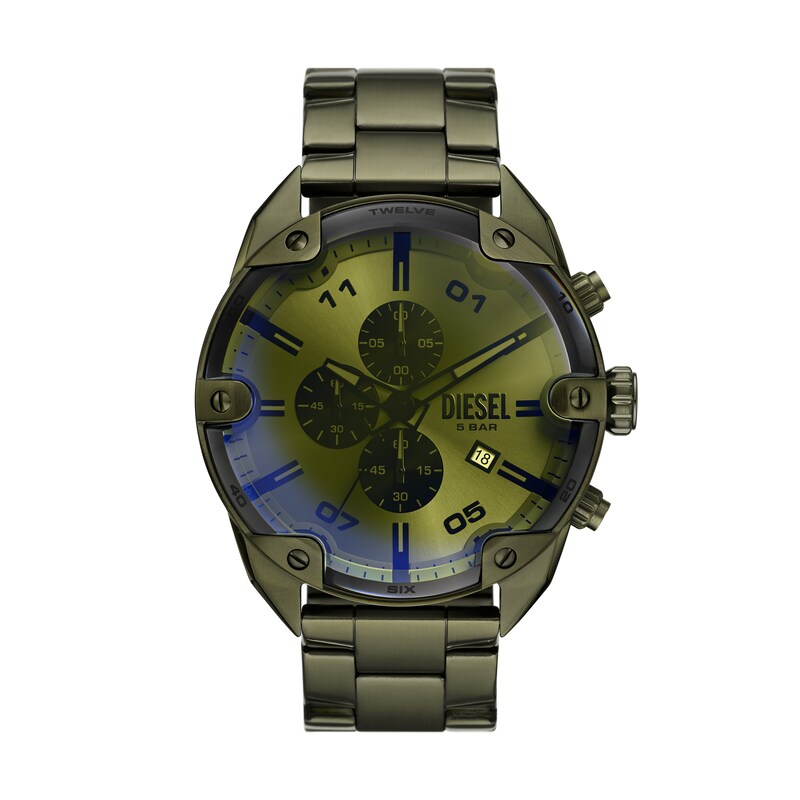 Main Image 1 of Diesel Spiked Men's Green Iridescent Dial Green Stainless Steel Bracelet Watch