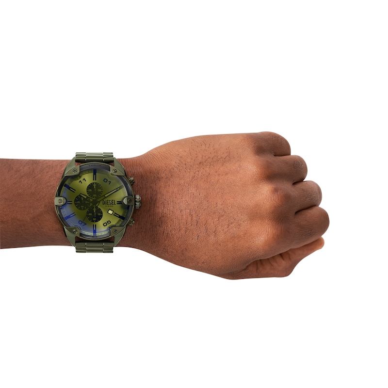 Main Image 4 of Diesel Spiked Men's Green Iridescent Dial Green Stainless Steel Bracelet Watch