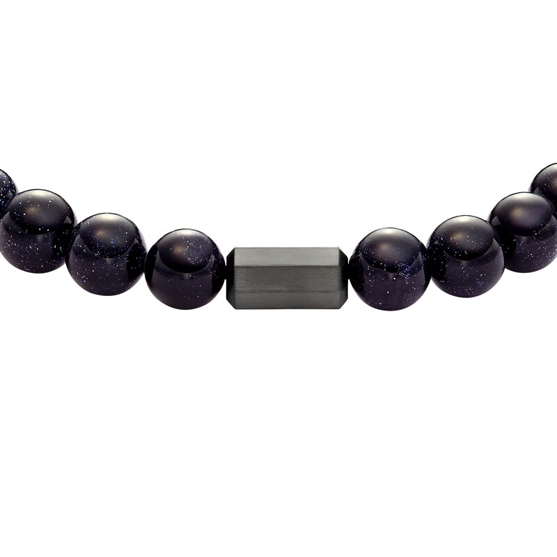 Main Image 3 of Fossil Men's Galaxy Beads Navy Reconstructed Sandstone Beaded Bracelet