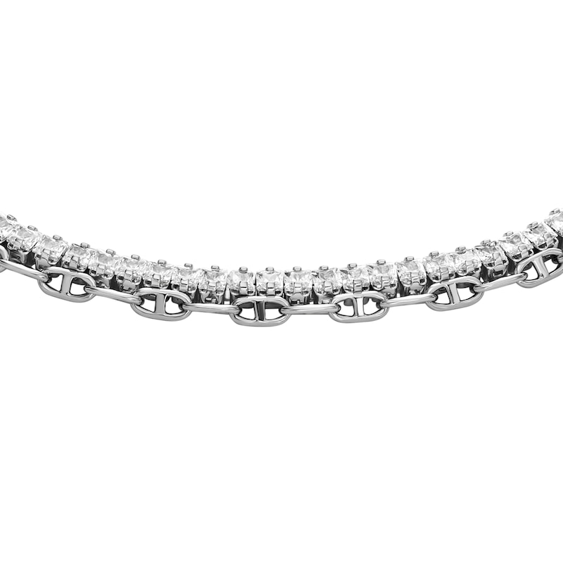 Main Image 2 of Fossil Ladies' Heritage D-Link Glitz Silver Tone Chain Tennis Bracelet