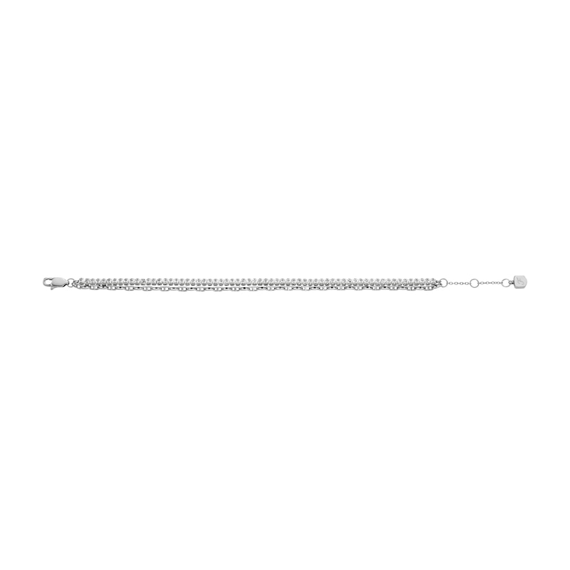 Main Image 4 of Fossil Ladies' Heritage D-Link Glitz Silver Tone Chain Tennis Bracelet