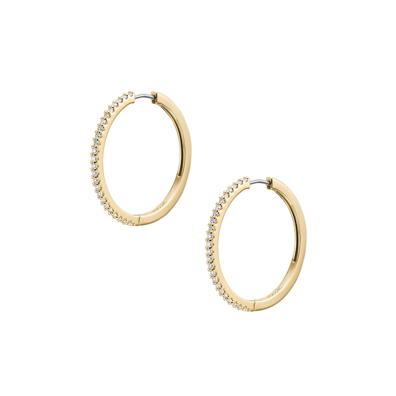 Main Image 2 of Fossil Ladies' Ellis All Stacked Up Gold Tone Hoop Earrings