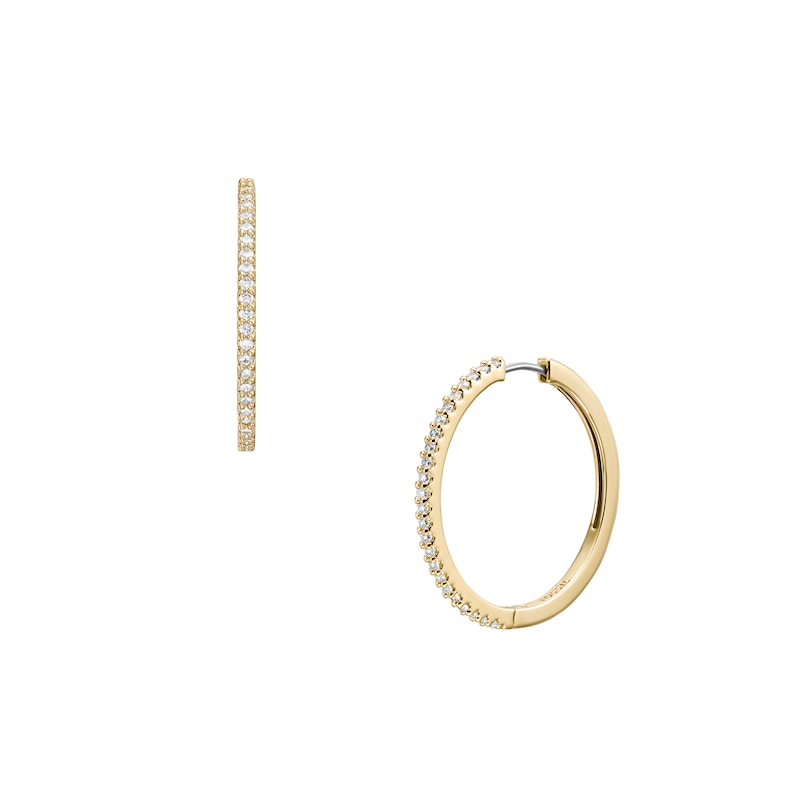Main Image 3 of Fossil Ladies' Ellis All Stacked Up Gold Tone Hoop Earrings