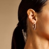 Thumbnail Image 3 of Fossil Ladies' Ellis All Stacked Up Silver Tone Hoop Earrings