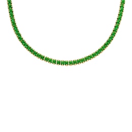 Fossil Ladies' Heritage D-Link Glitz Gold Tone Stainless Steel Chain Tennis Necklace