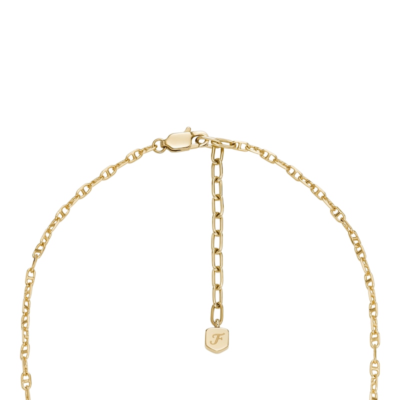 Main Image 4 of Fossil Ladies' Heritage D-Link Glitz Gold Tone Stainless Steel Chain Tennis Necklace