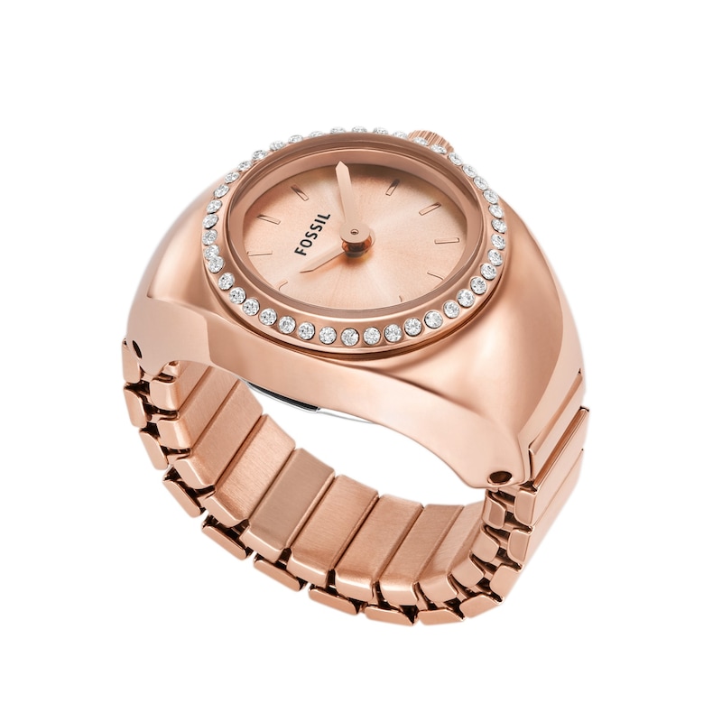 Main Image 1 of Fossil Ladies' Two Hand Rose Gold Tone Stainless Steel Watch Ring