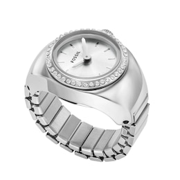 Fossil Ladies' Two Hand Stainless Steel Watch Ring