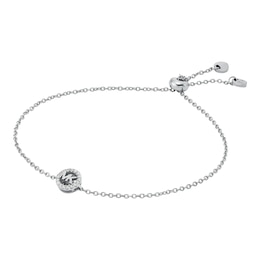 Michael Kors Ladies' Sterling Silver Rhodium Plated Slider Chain Bracelet
