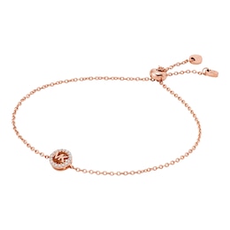 Michael Kors Ladies' 14ct Rose Gold Plated Sterling Silver Slider Chain Bracelet