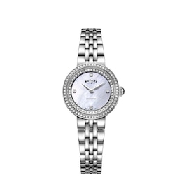 Rotary Ladies' MOP Dial Crystal Bezel Stainless Steel Bracelet Watch