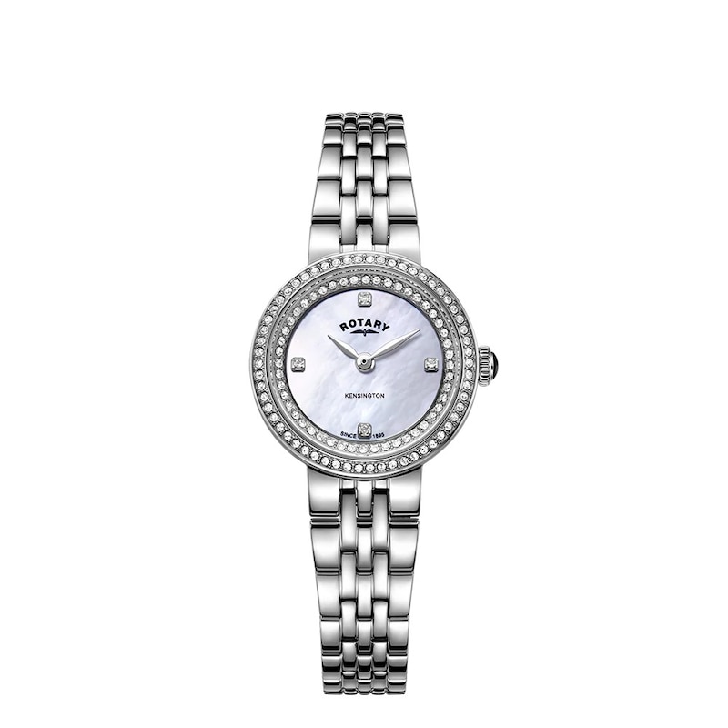 Main Image 1 of Rotary Ladies' MOP Dial Crystal Bezel Stainless Steel Bracelet Watch